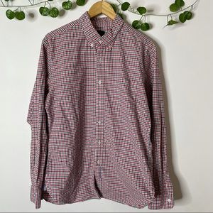 J Crew Men's Long Sleeve Gingham Button Down Shirt size L